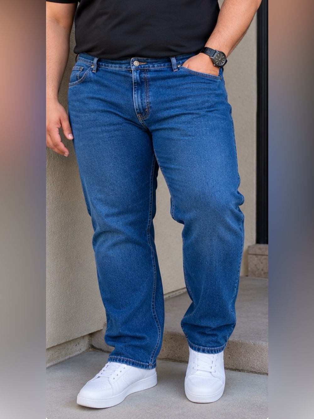 Wrangler Relaxed Fit Blue Jeans - Deep Indigo Wash